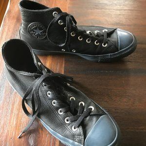 Men's CONVERSE, High Top, 10.5, Leather, Black